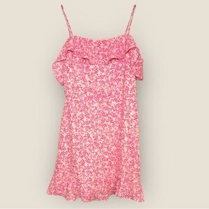 Trixxi Pink Floral Ruffle Sundress | Cottagecore Spring Dress | Size Large